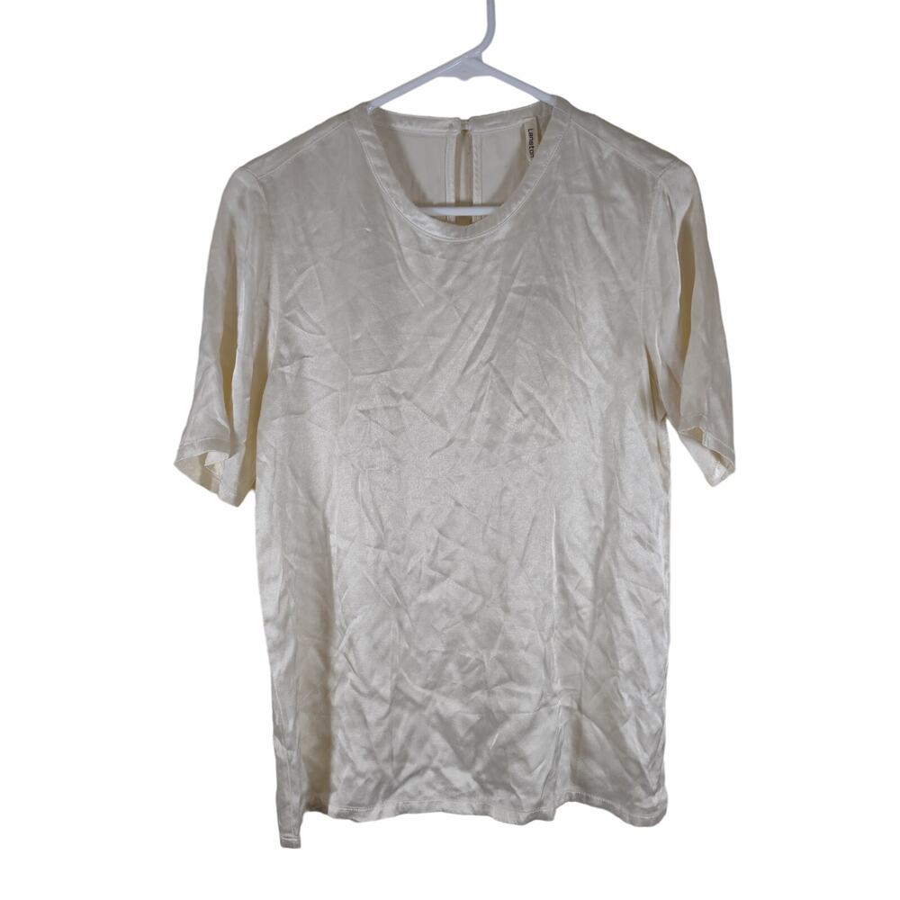 Lanston Revolve Ivory Satin Blouse XS Lightweight‎ Made in the USA Angelcore
